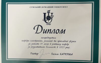Кафедра ЕЗПФ посіла третє місце в загальноуніверситетському рейтингу